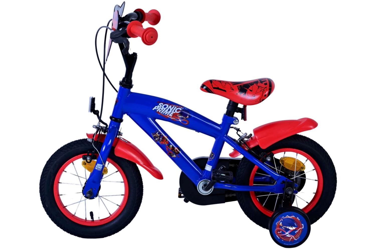 Sonic Prime Kinderfahrrad Jungen 12 Zoll Blau Rot | 2 Handbremsen