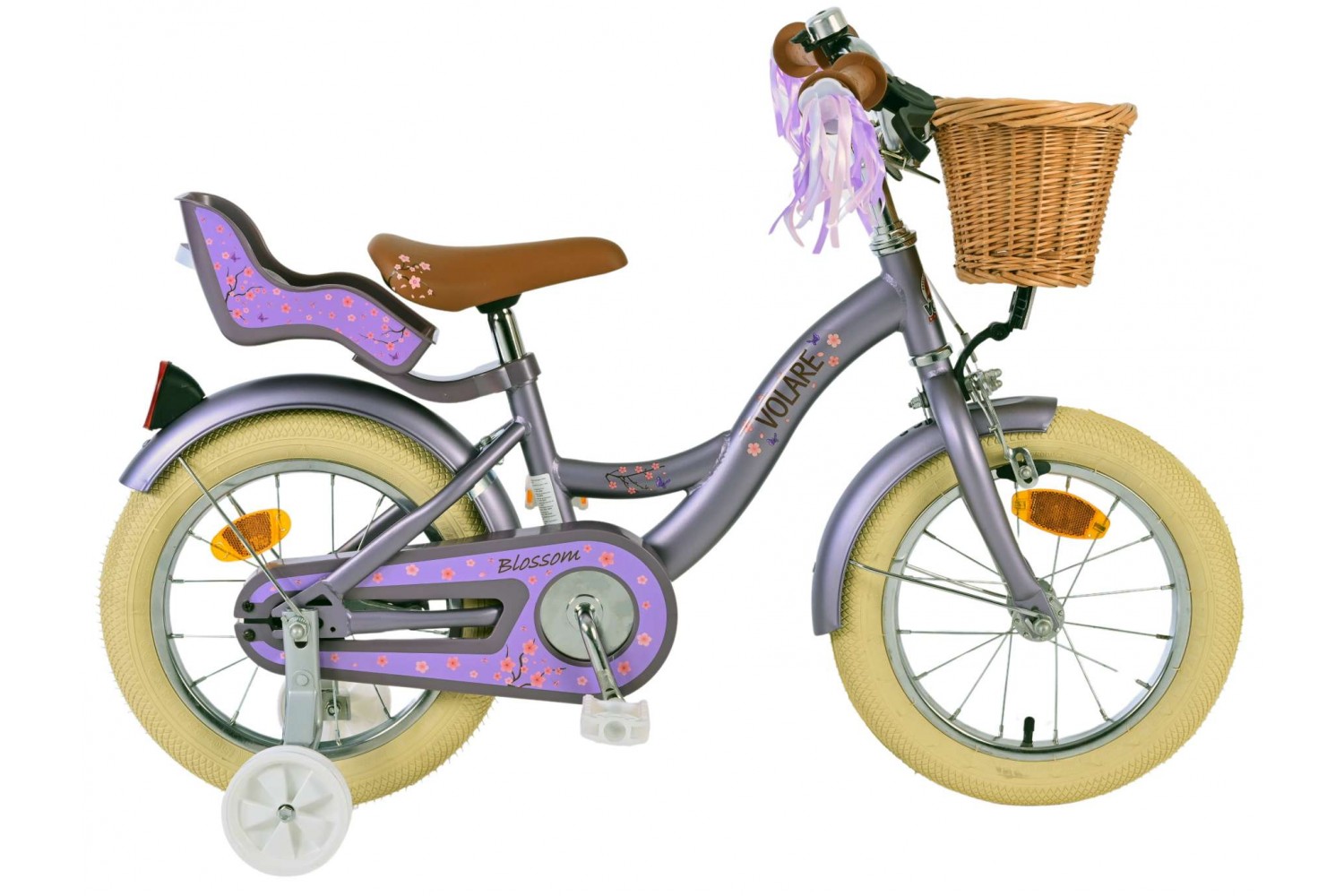 Volare Blossom Kinderfahrrad Mädchen 14 Zoll | Lila