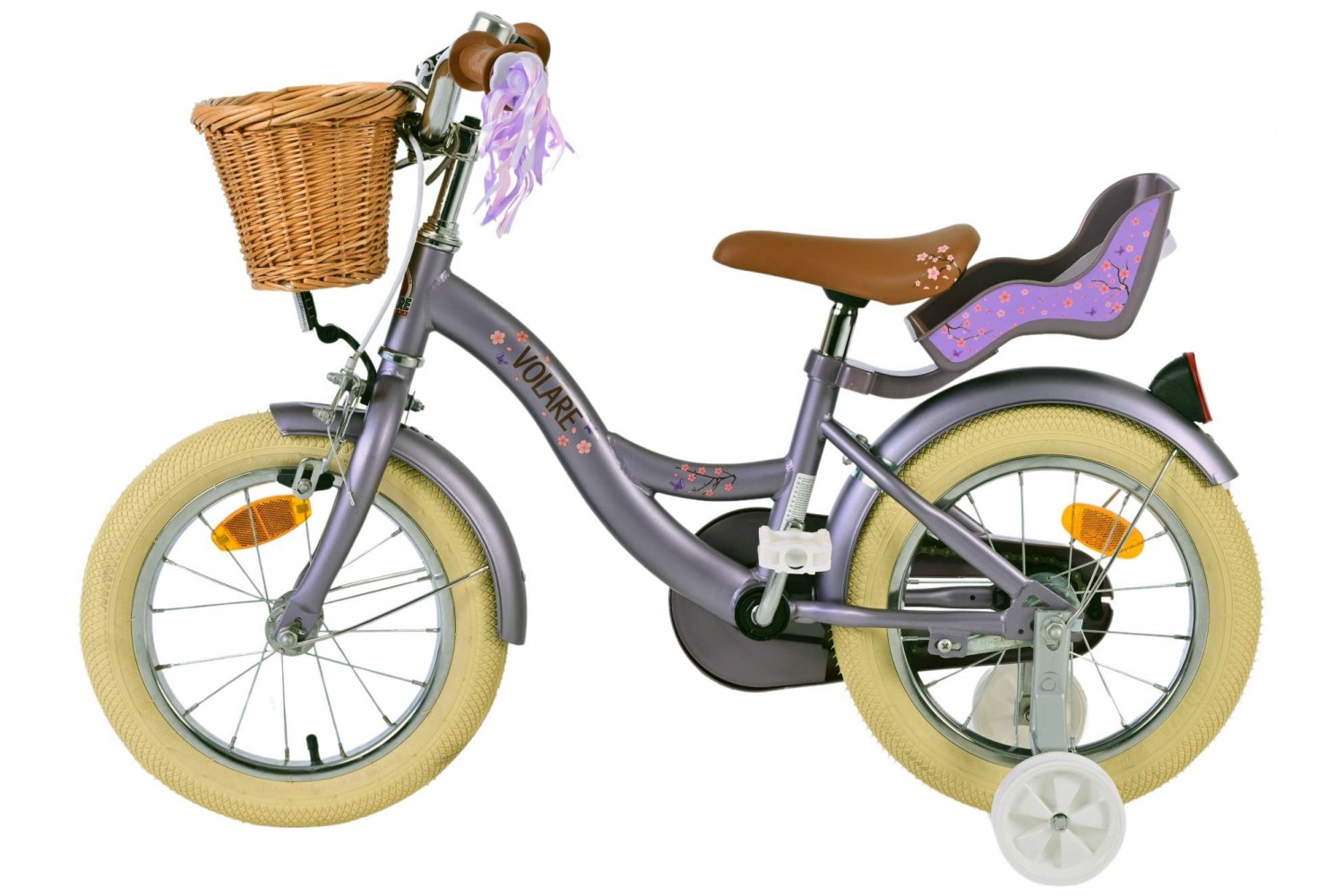 Volare Blossom Kinderfahrrad Mädchen 14 Zoll | Lila Volare Blossom Kinderfahrrad Mädchen 14 Zoll | Lila