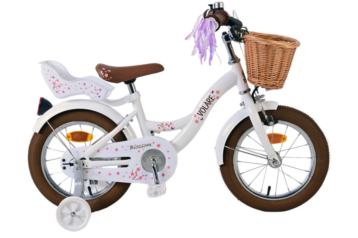 Volare Blossom Kinderfahrrad Mädchen 14 Zoll Weiß