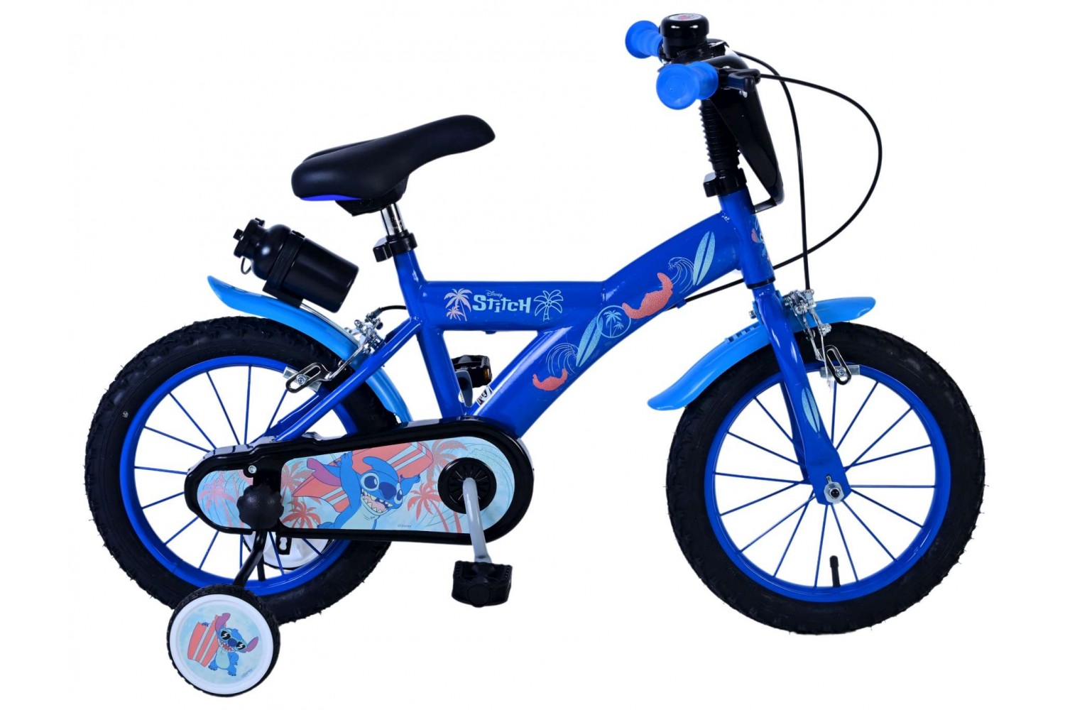 Disney Stitch Kinderfahrrad Jungen 14 Zoll Blau | 2 Handbremsen