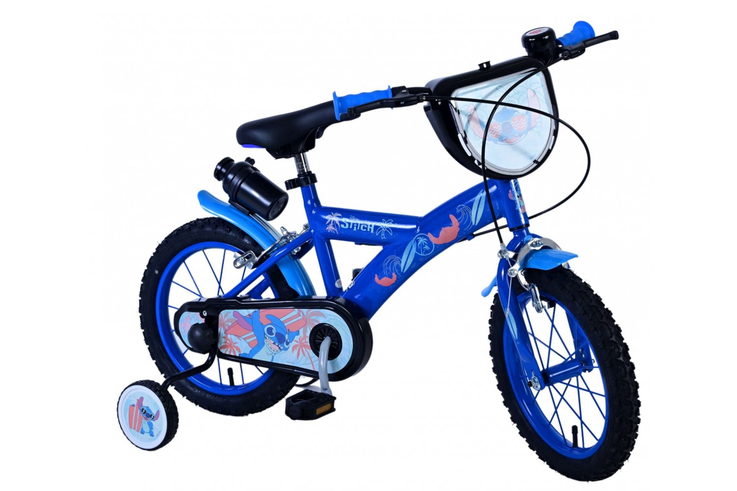 Disney Stitch Kinderfahrrad Jungen 14 Zoll Blau | 2 Handbremsen Disney Stitch Kinderfahrrad Jungen 14 Zoll Blau | 2 Handbremsen