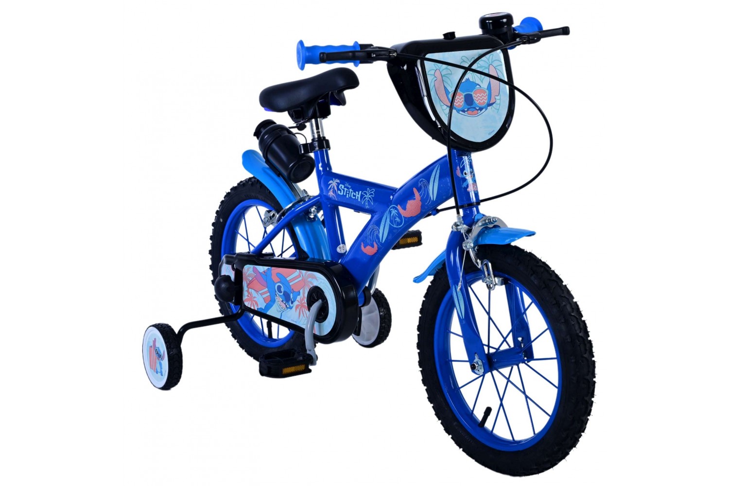 Disney Stitch Kinderfahrrad Jungen 14 Zoll Blau | 2 Handbremsen