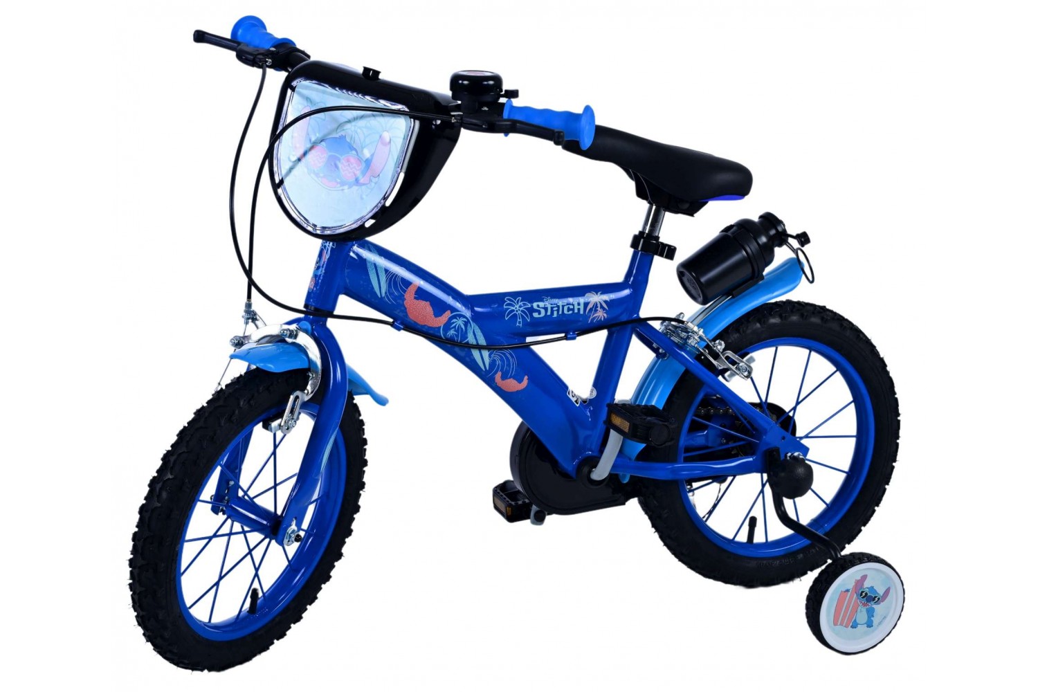 Disney Stitch Kinderfahrrad Jungen 14 Zoll Blau | 2 Handbremsen Disney Stitch Kinderfahrrad Jungen 14 Zoll Blau | 2 Handbremsen