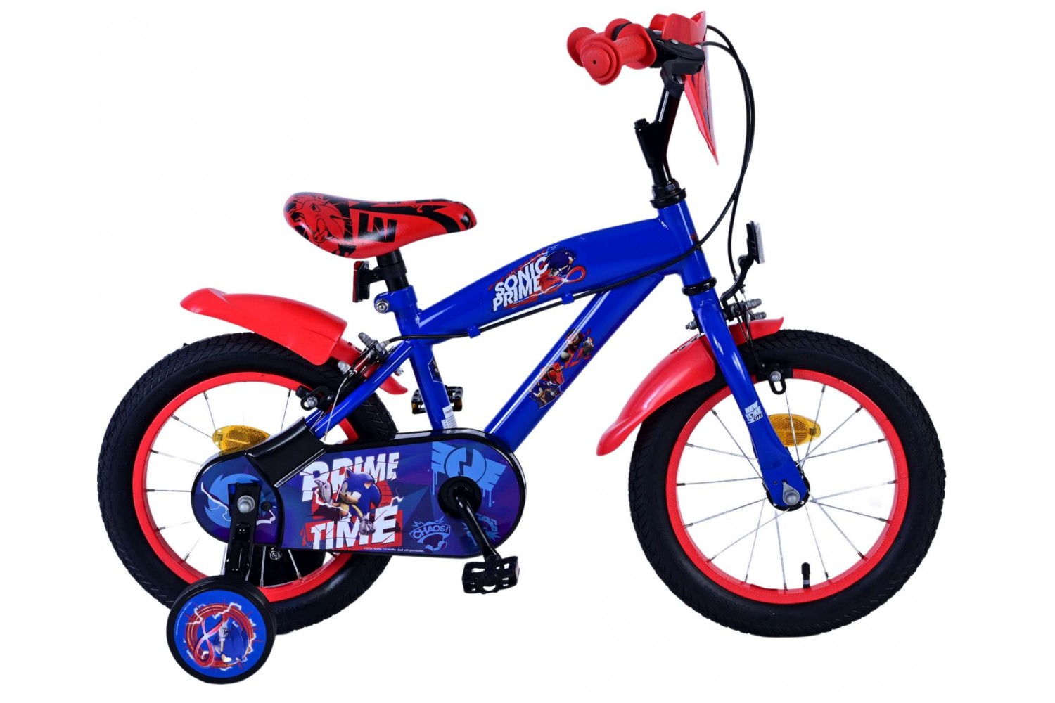 Sonic Prime Kinderfahrrad Jungen 14 Zoll Blau Rot | 2 Handbremsen