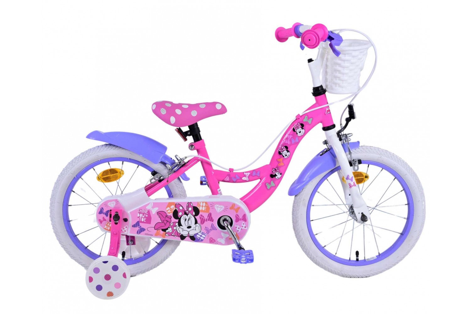 Disney Minnie Kinderfahrrad Mädchen 16 Zoll Rosa | 2 Handbremsen