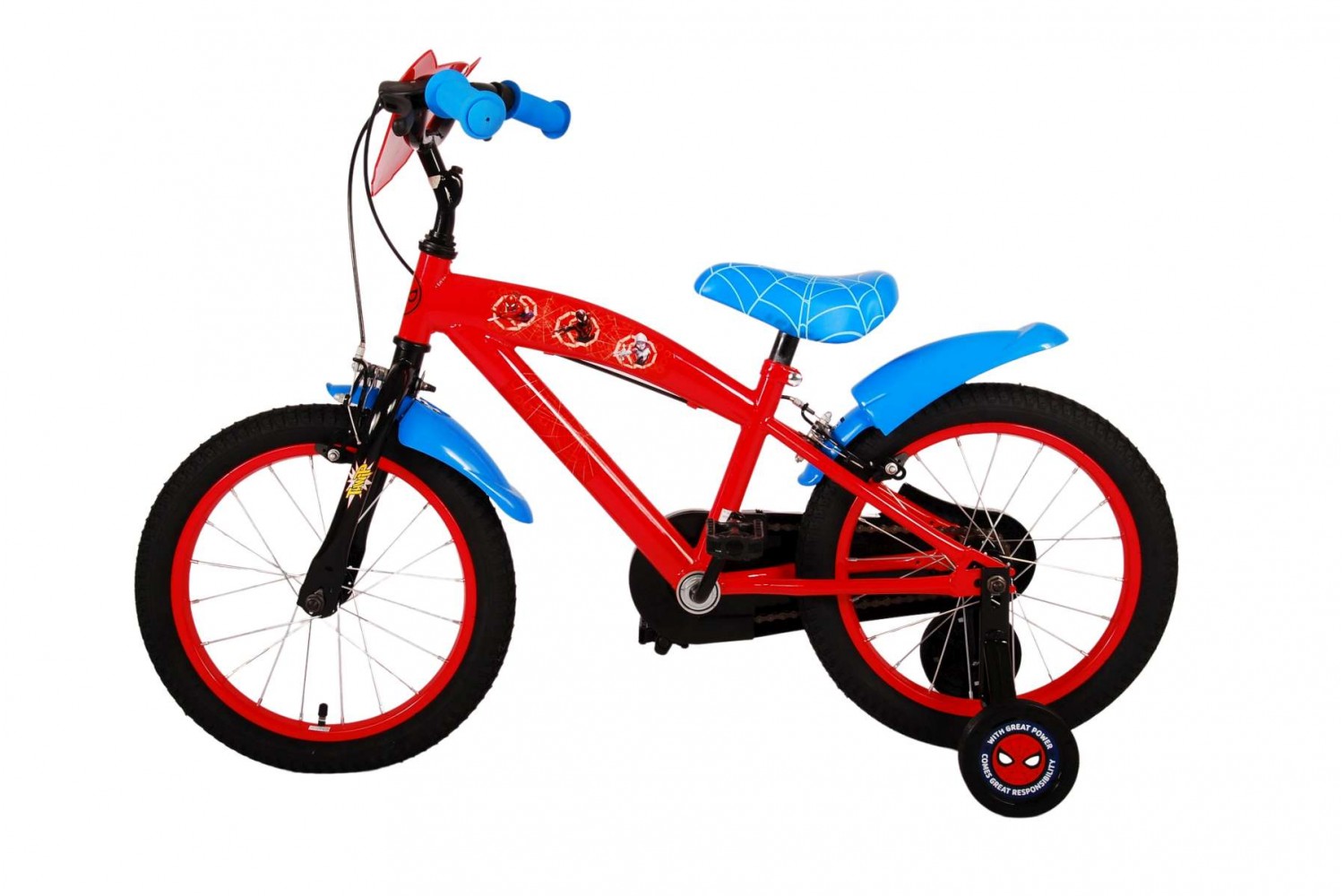 Ultimate SpiderMan Kinderfahrrad Jungen 16 Zoll Blau/Rot | 2 Handbremsen