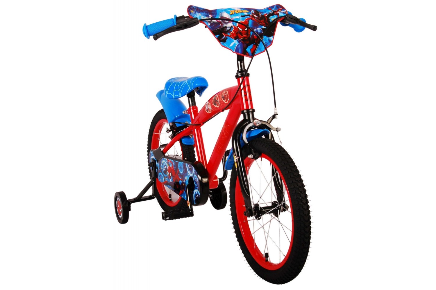 Ultimate SpiderMan Kinderfahrrad Jungen 16 Zoll Blau/Rot | 2 Handbremsen