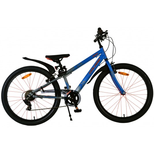 Volare Rocky Kinderfahrrad 24 Zoll Blau | 7 Gänge