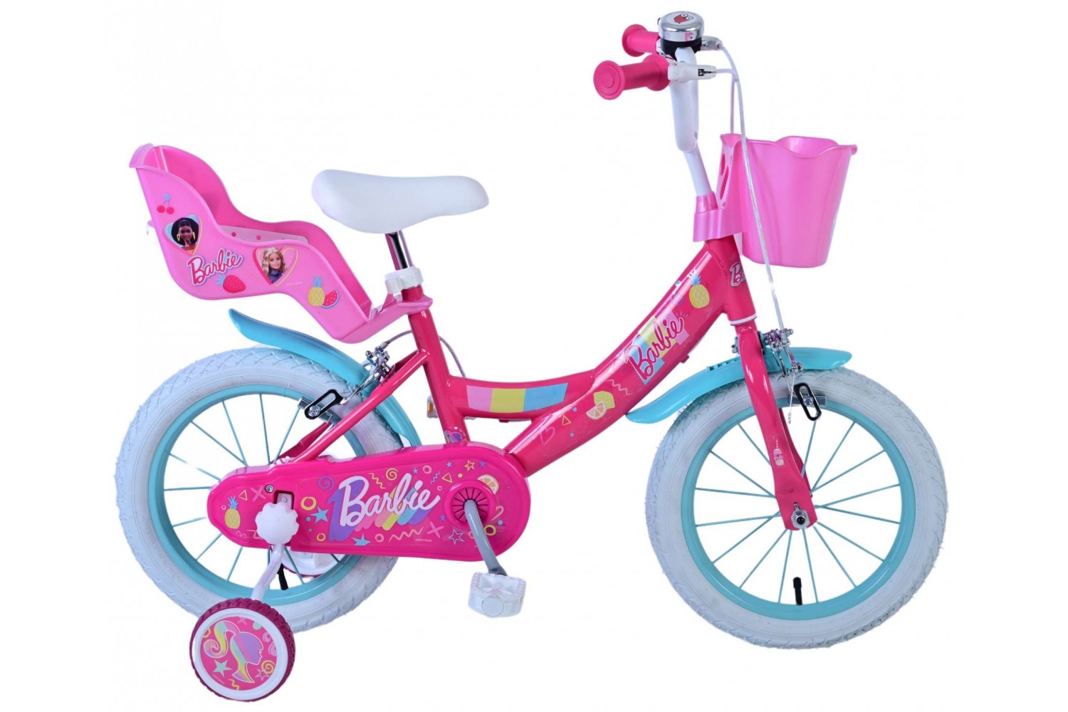 Barbie Kinderfahrrad Mädchen 14 Zoll Rosa | 2 handbremsen