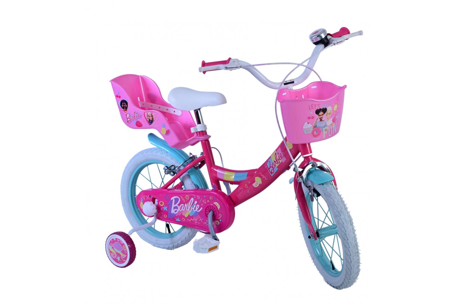 Barbie Kinderfahrrad Mädchen 14 Zoll Rosa | 2 handbremsen