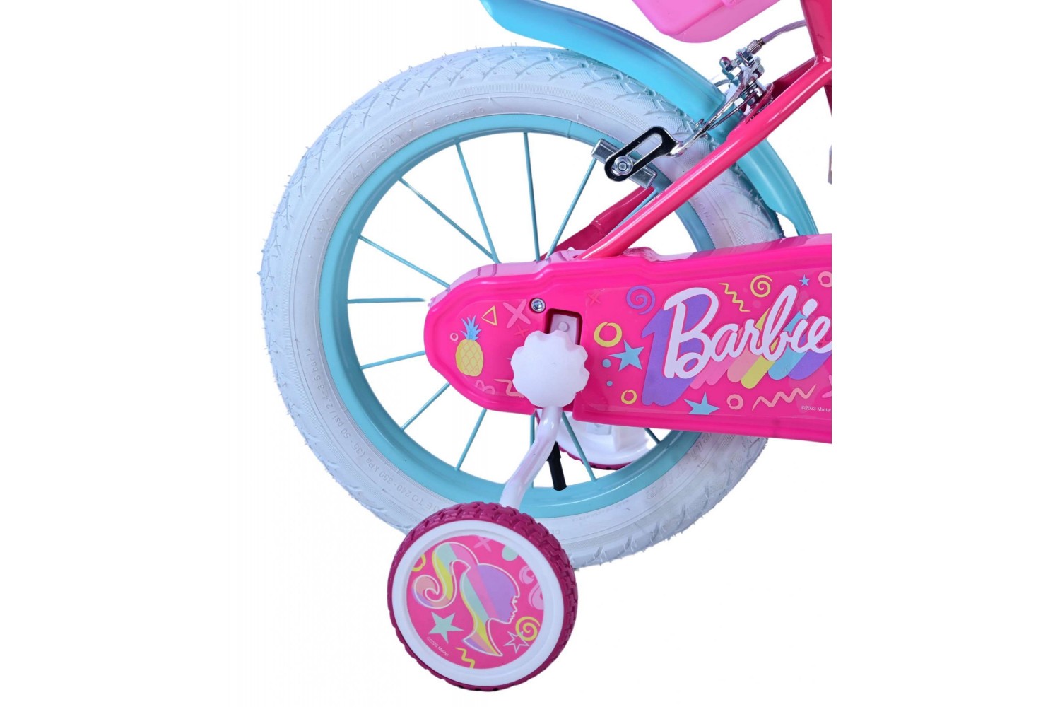 Barbie Kinderfahrrad Mädchen 14 Zoll Rosa | 2 handbremsen