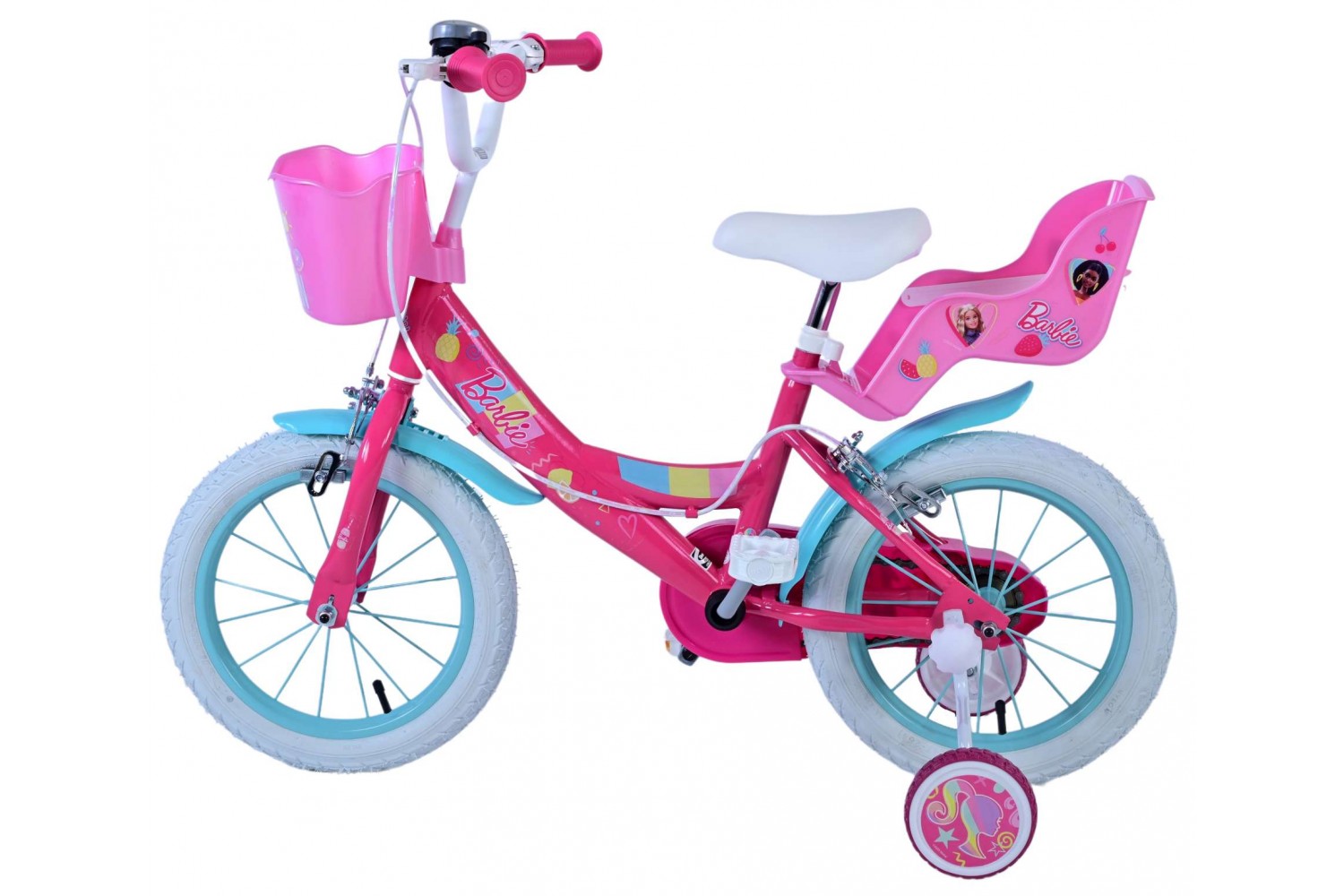 Barbie Kinderfahrrad Mädchen 14 Zoll Rosa | 2 handbremsen