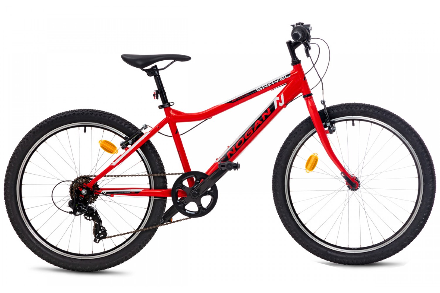 Nogan Gravel GO Kinder Mountainbike 24 Zoll Signal Red