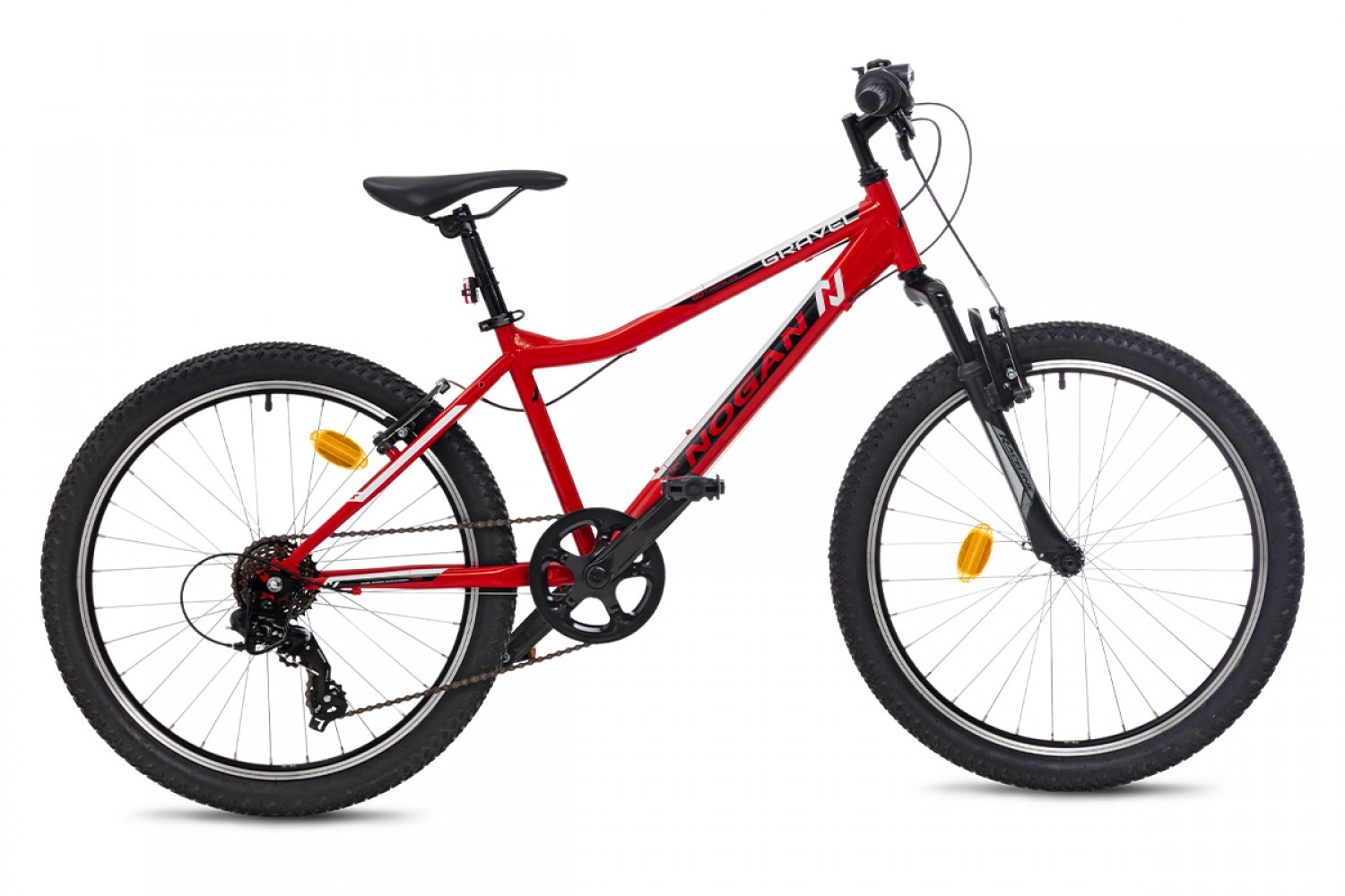 Nogan Gravel GO Suspension Kinder Mountainbike 24 Zoll Signal Red