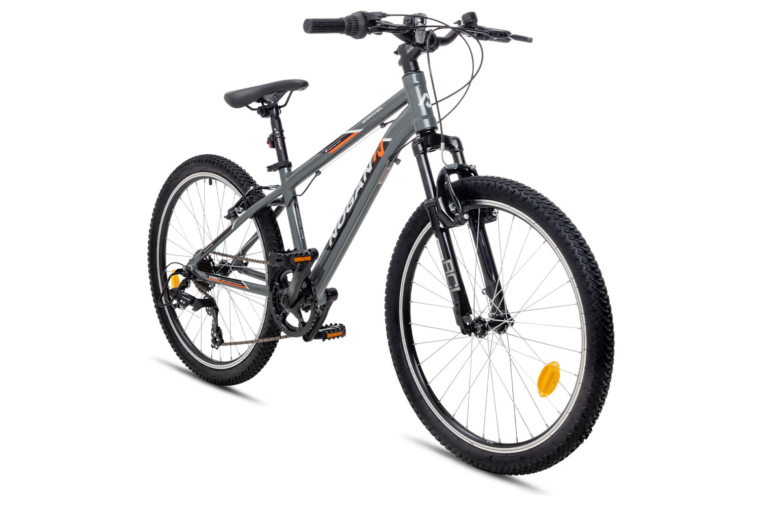 Nogan Gravel PRO Kinder Mountainbike 24 Zoll Graphite Grey