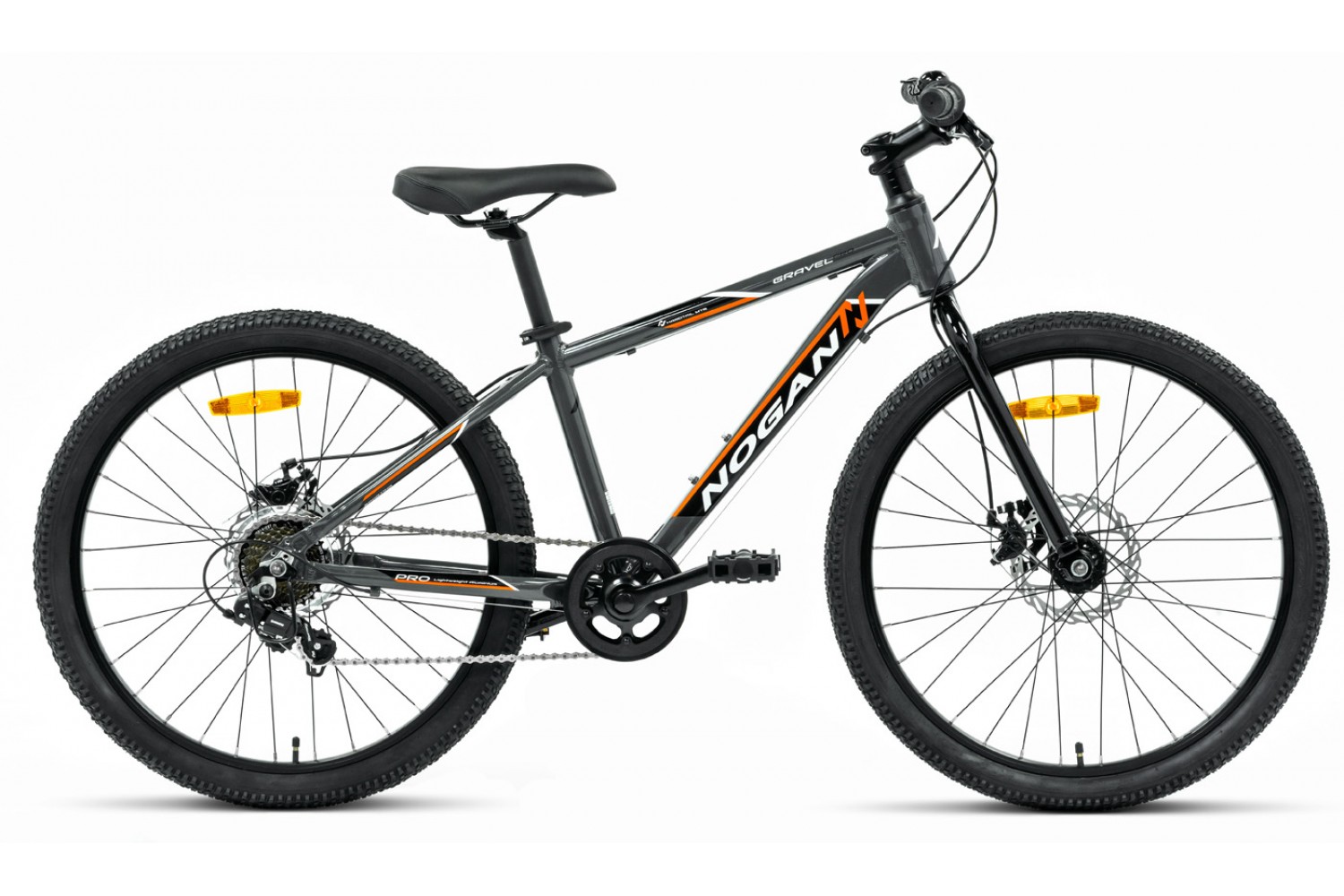 Nogan Gravel PRO 24 Zoll Kinder-Mountainbike Grau