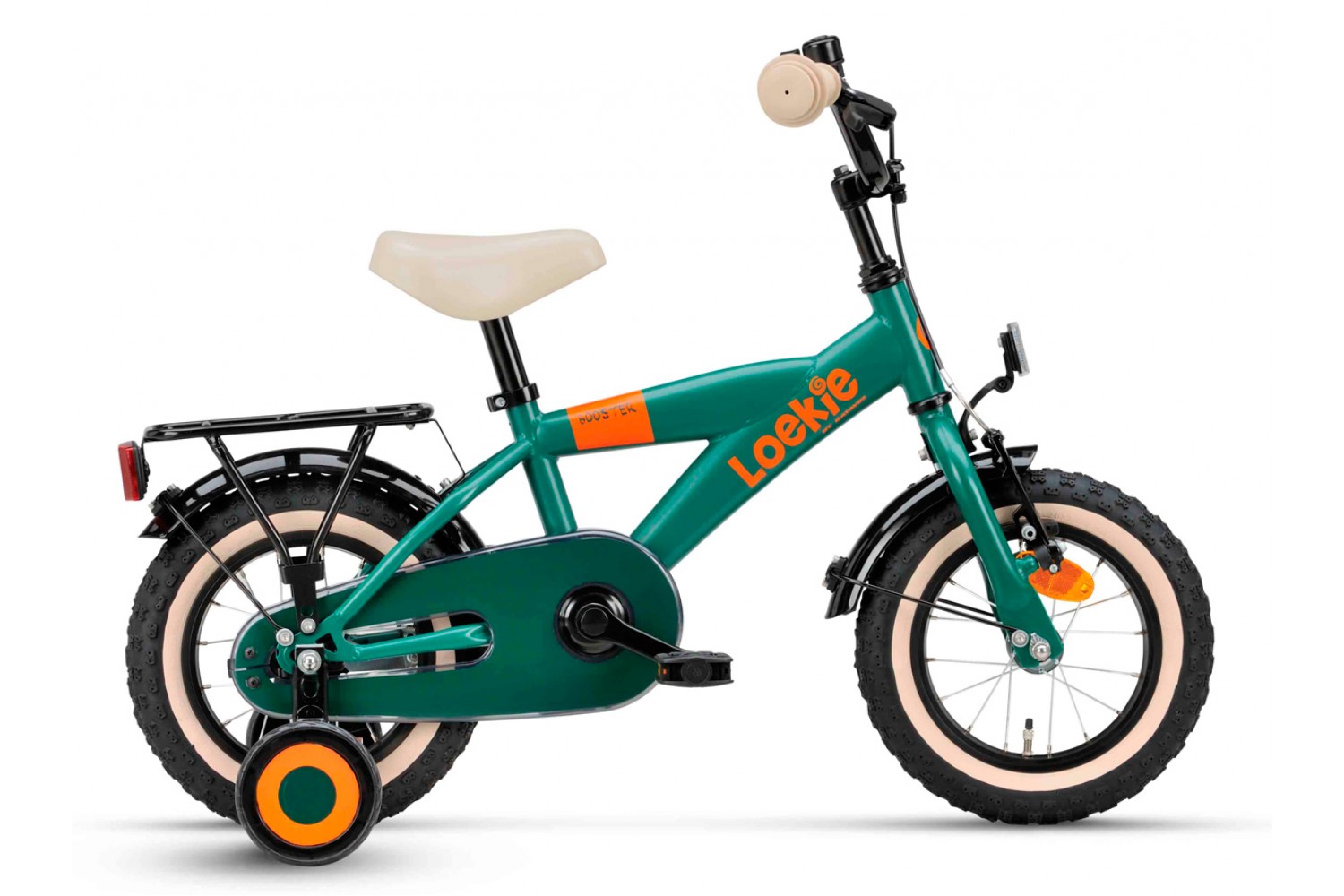 Loekie Booster Kinderfahrrad 12 Zoll Jungen Grün