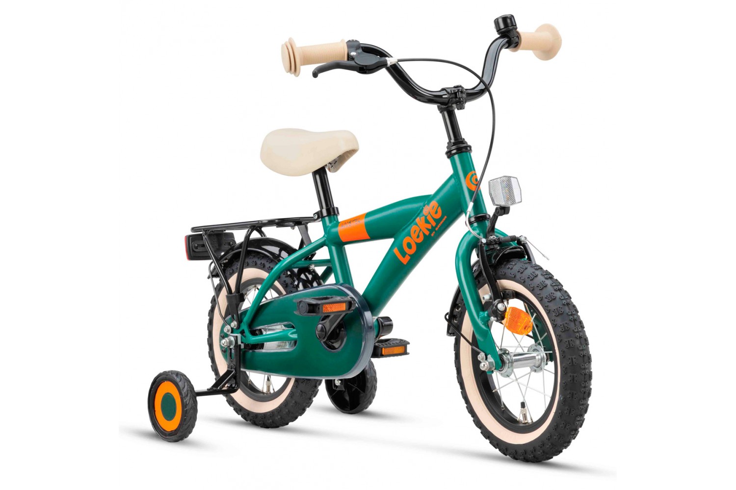 Loekie Booster Kinderfahrrad 12 Zoll Jungen Grün