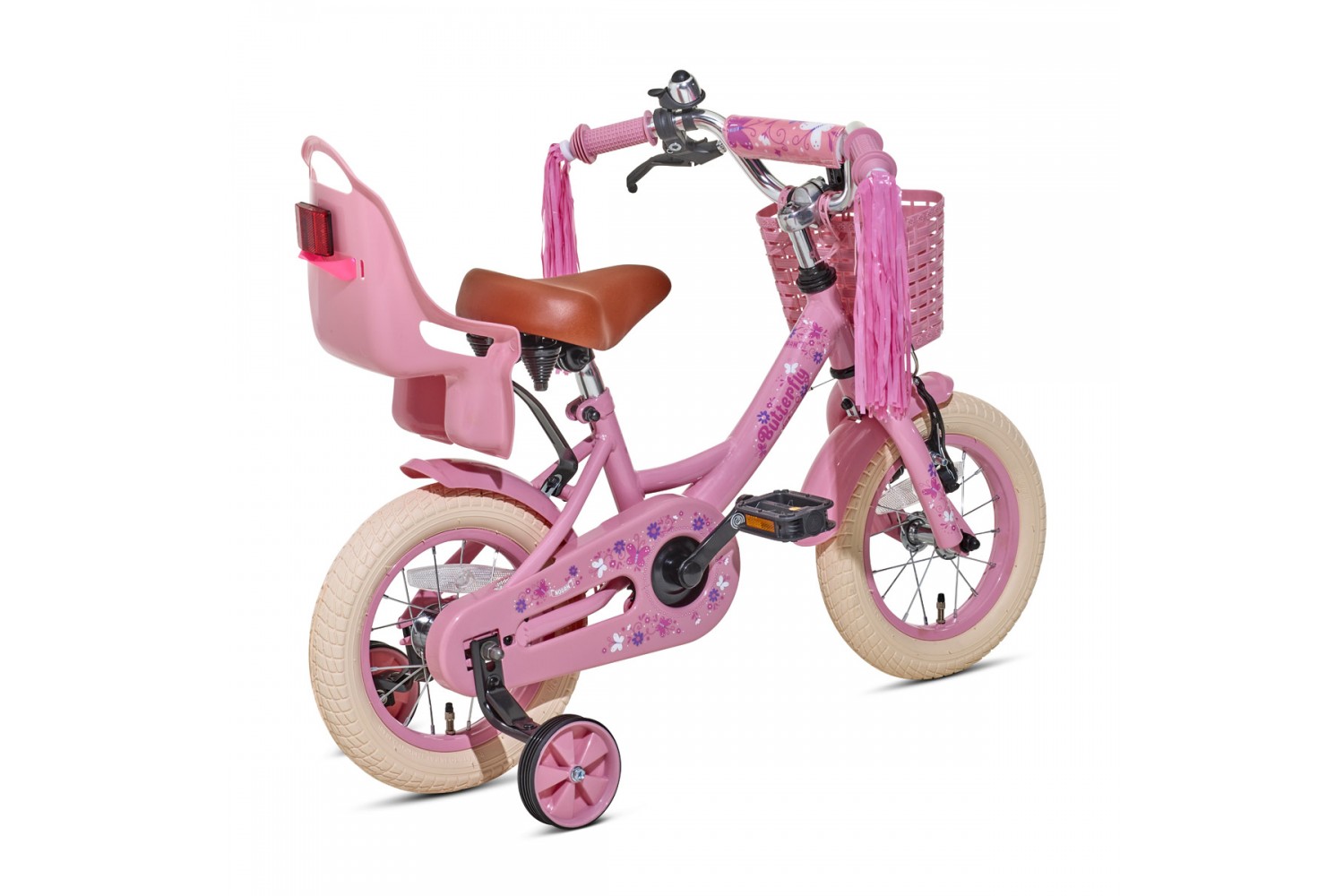 Nogan Butterfly Kinderfahrrad 12 Zoll Mädchen Rosa