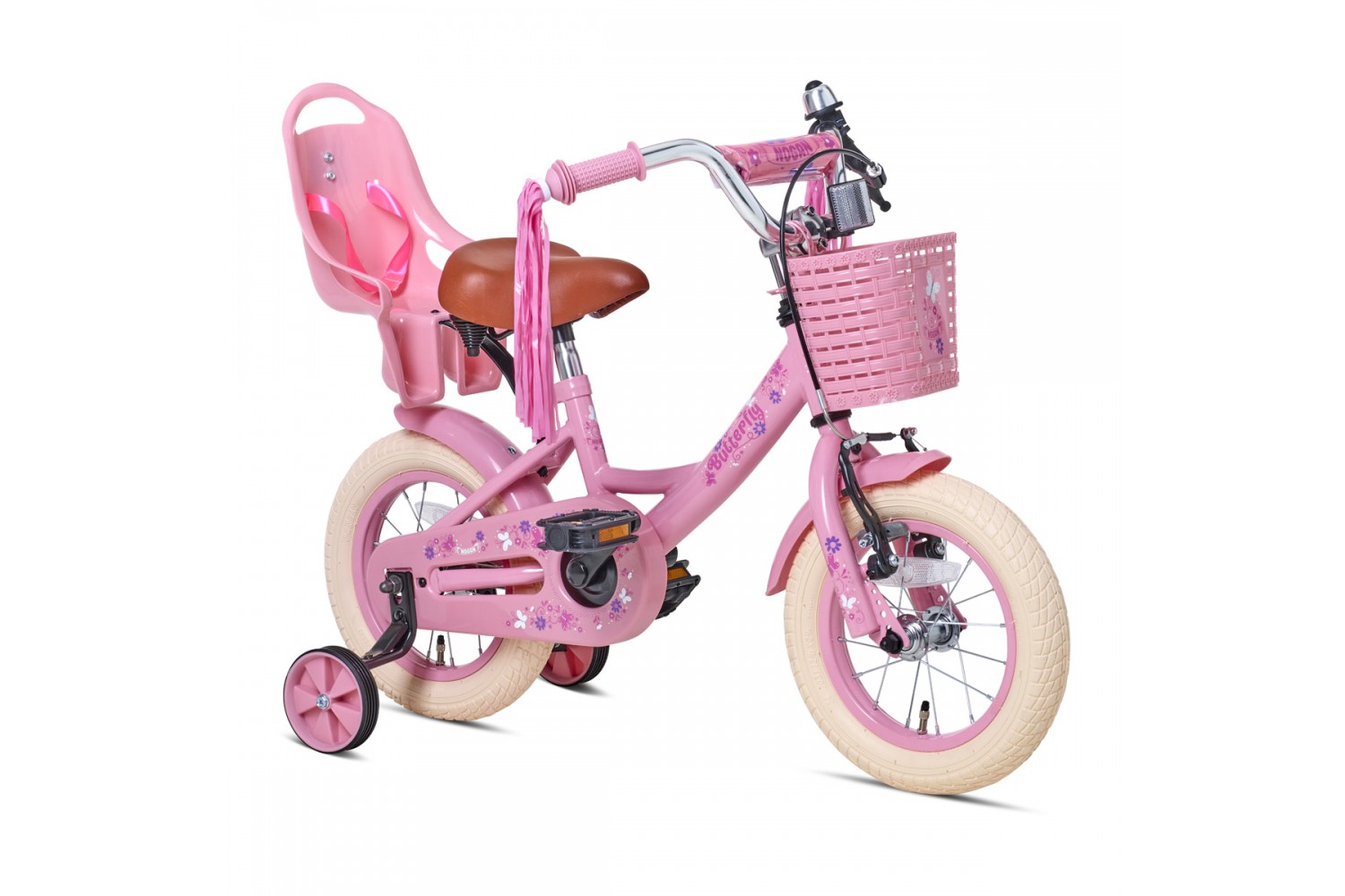 Nogan Butterfly Kinderfahrrad 12 Zoll Mädchen Rosa