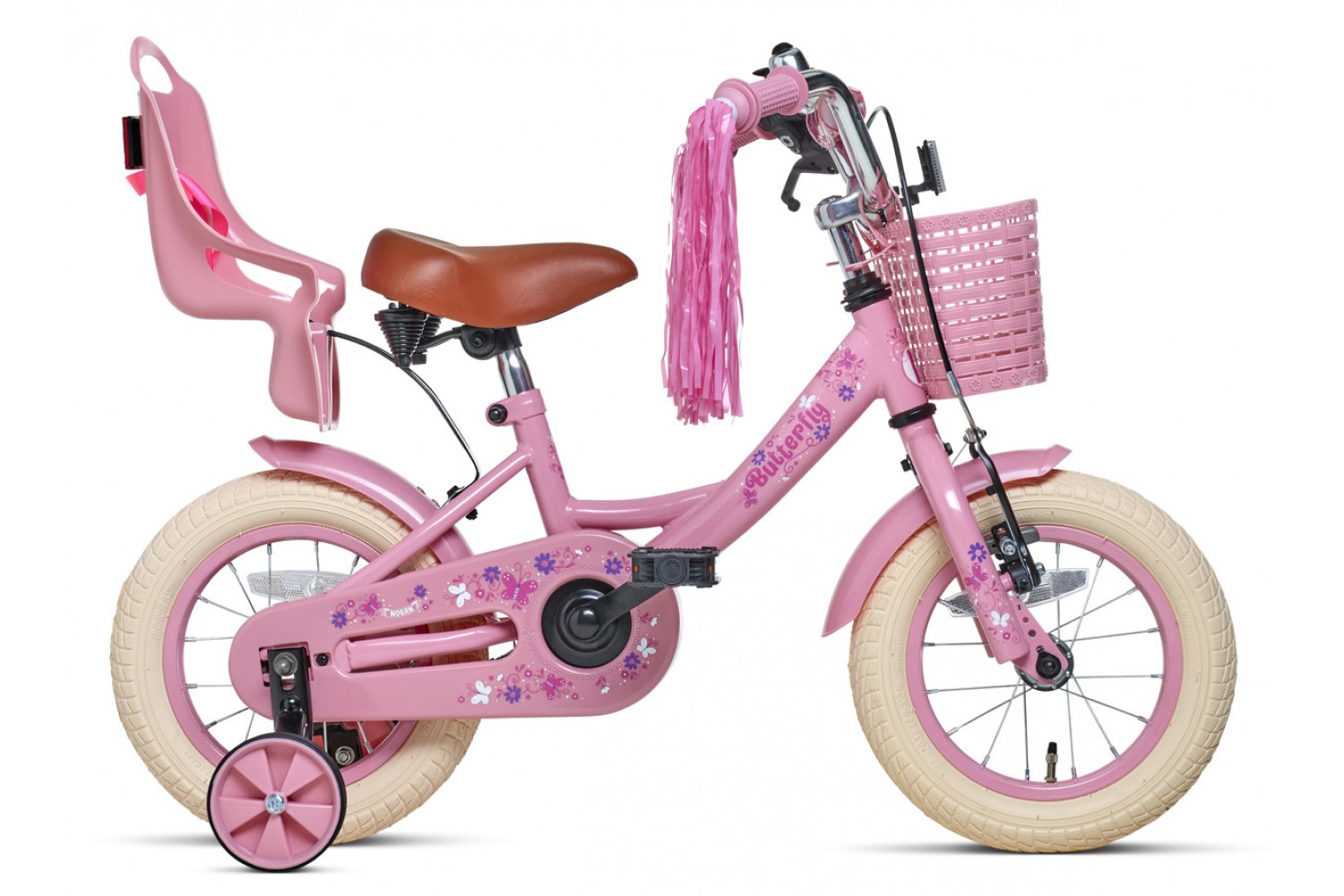 Nogan Butterfly Kinderfahrrad 12 Zoll Mädchen Rosa