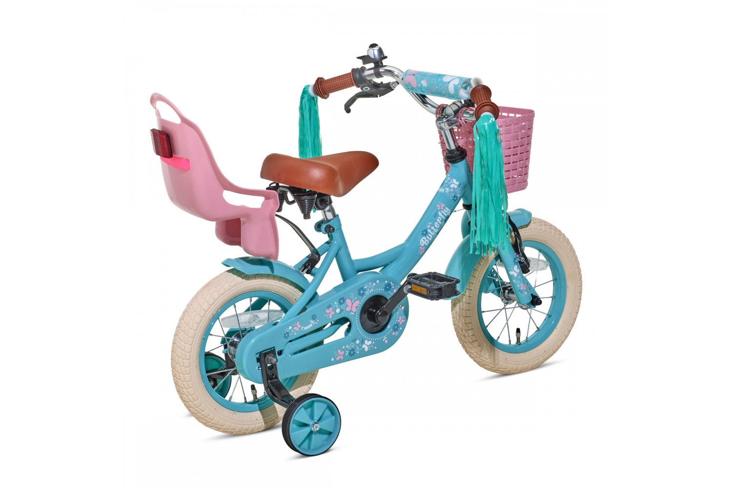 Nogan Butterfly Kinderfahrrad 12 Zoll Mädchen Türkis