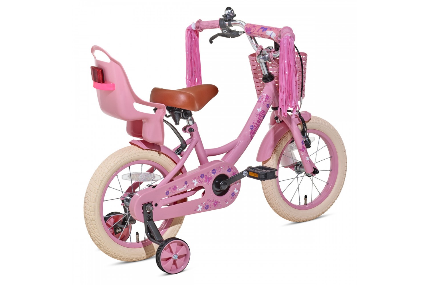 Nogan Butterfly Kinderfahrrad 14 Zoll Mädchen Fahrrad Rosa