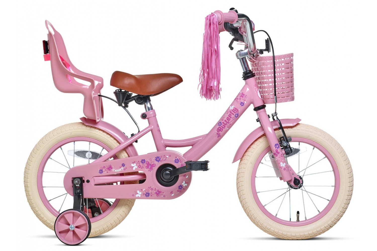 Nogan Butterfly Kinderfahrrad 14 Zoll Mädchen Fahrrad Rosa