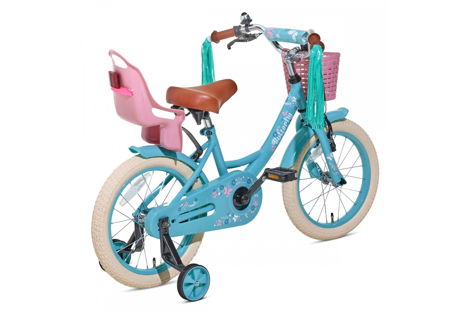 Nogan Butterfly Kinderfahrrad 16 Zoll Mädchen Türkis