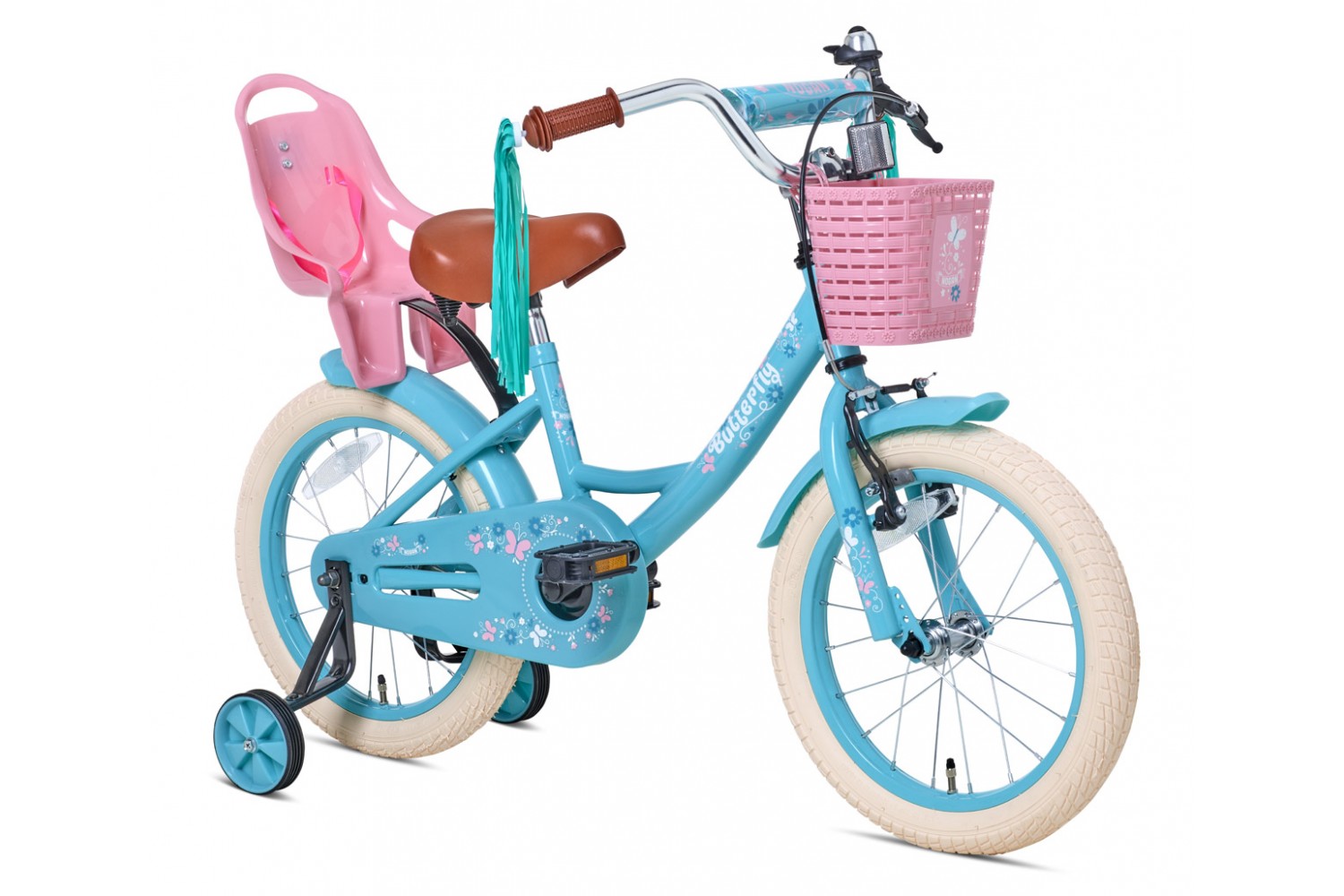 Nogan Butterfly Kinderfahrrad 16 Zoll Mädchen Türkis