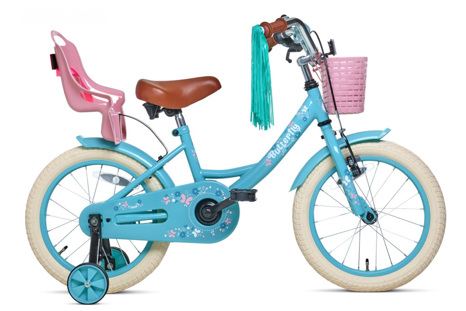 Nogan Butterfly Kinderfahrrad 16 Zoll Mädchen Türkis