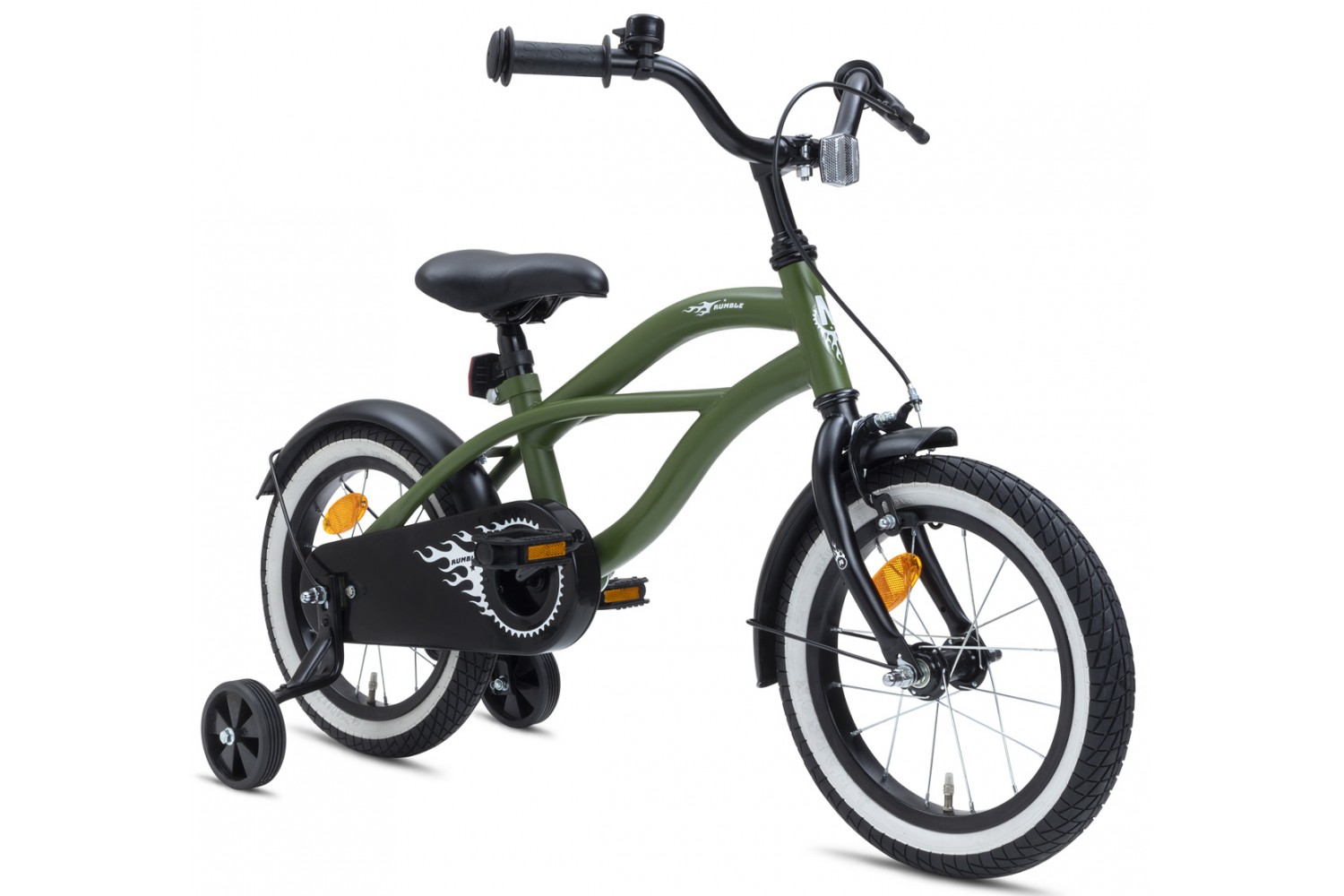 Nogan Rumble Kinderfahrrad 14 Zoll Jungen Armeegrün