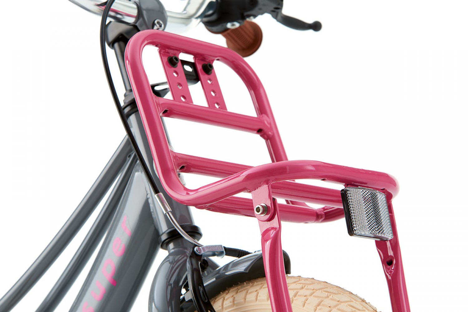 Supersuper Lola Kinderfahrrad 14 Zoll Mädchen Grau-Rosa