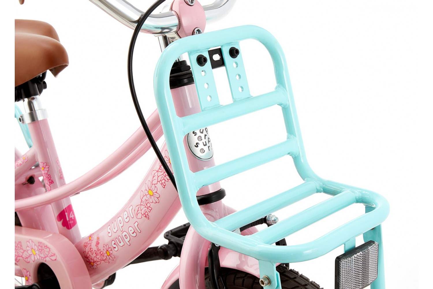 Supersuper Lola Kinderfahrrad 14 Zoll Mädchen Rosa-Türkis