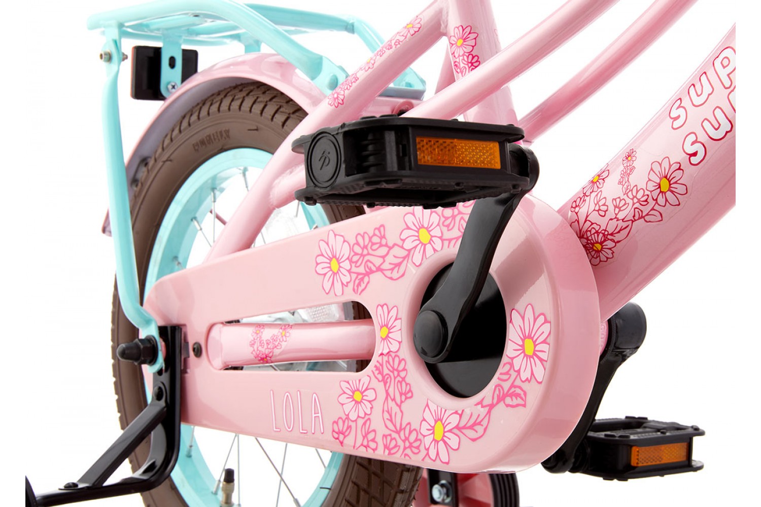 Supersuper Lola Kinderfahrrad 14 Zoll Mädchen Rosa-Türkis