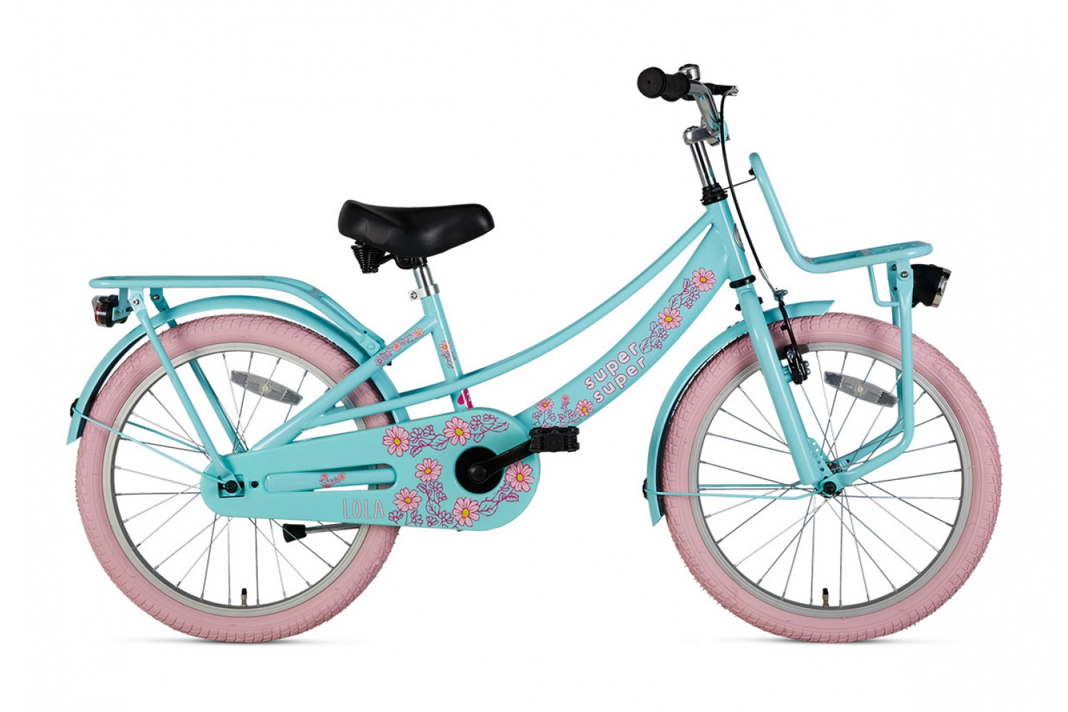 Supersuper Lola Kinderfahrrad 20 Zoll Mädchen Mint-Rosa