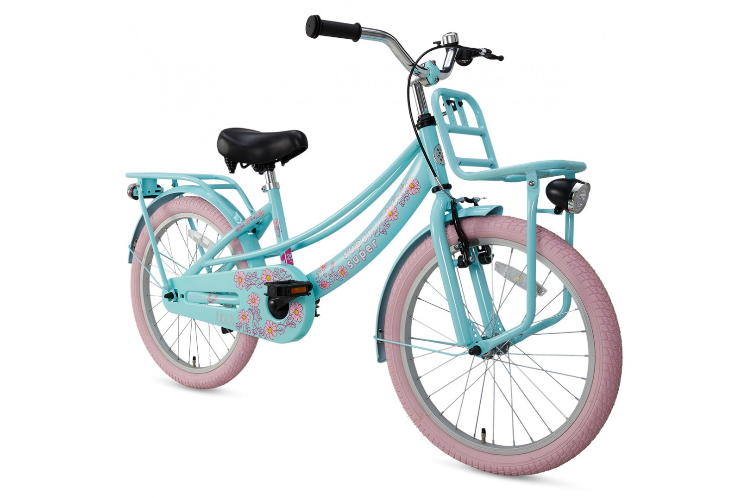 Supersuper Lola Kinderfahrrad 20 Zoll Mädchen Mint-Rosa