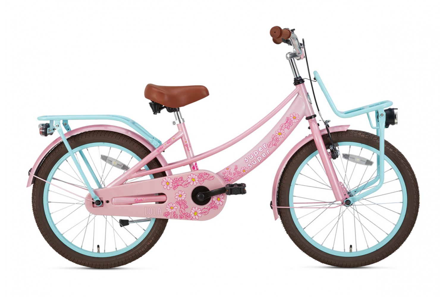 Supersuper Lola Kinderfahrrad 20 Zoll Mädchen Rosa-Türkis