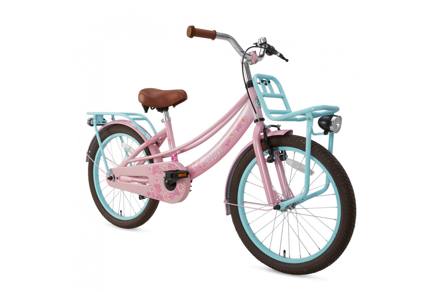 Supersuper Lola Kinderfahrrad 20 Zoll Mädchen Rosa-Türkis