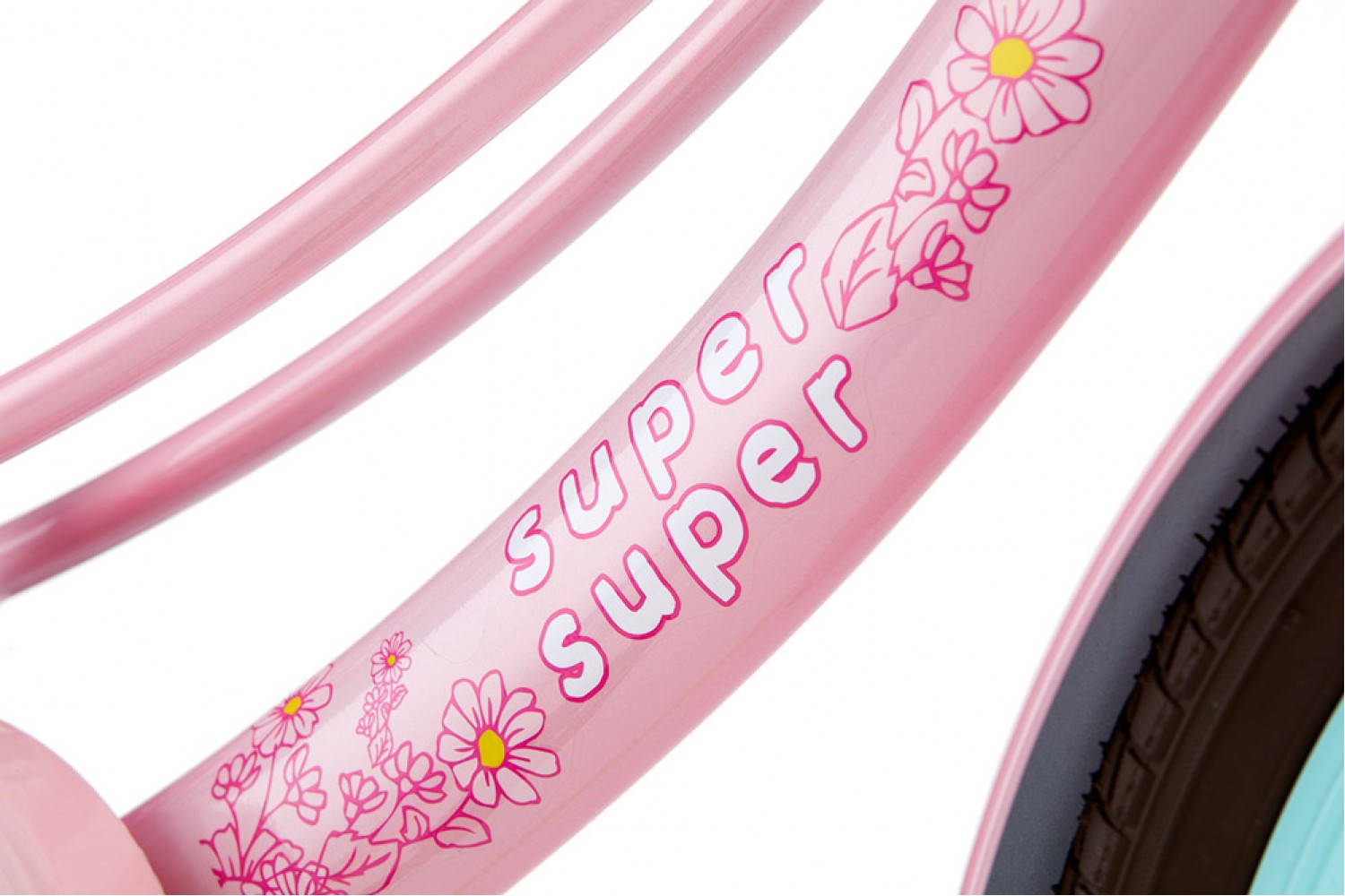 Supersuper Lola Kinderfahrrad 20 Zoll Mädchen Rosa-Türkis