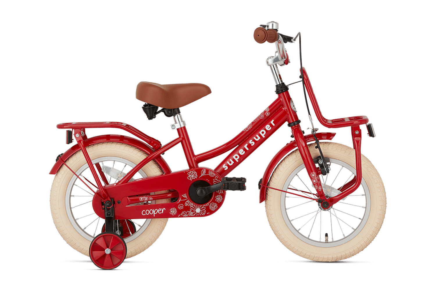 Supersuper Cooper Kinderfahrrad 12 Zoll Mädchen Rot