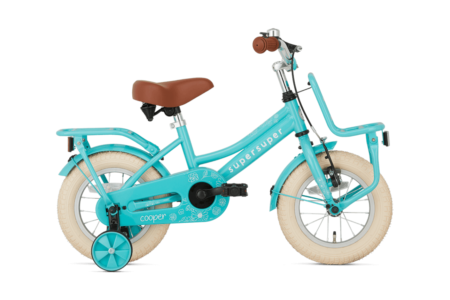 Supersuper Cooper Kinderfahrrad 12 Zoll Mädchen Türkis