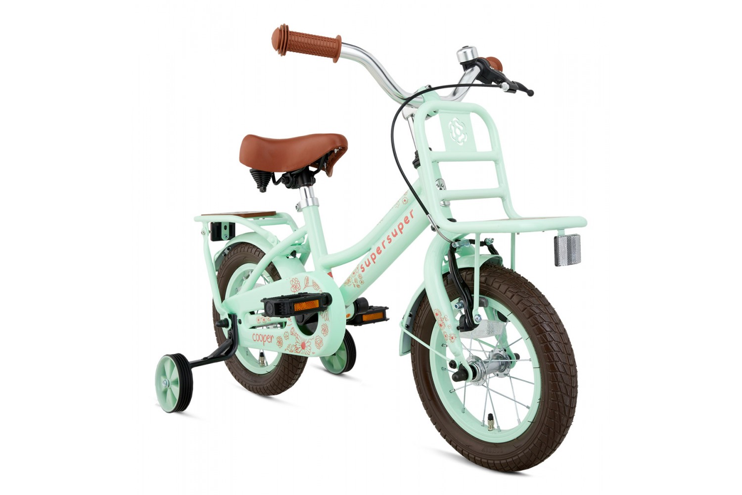 SuperSuper Cooper Bamboo Kinderfahrrad 12 Zoll Mädchen Pistaziengrün