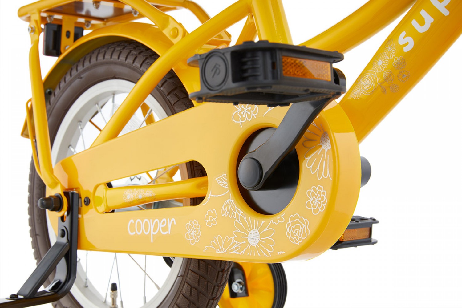 SuperSuper Cooper Bamboo Kinderfahrrad 14 Zoll Mädchen Gelb