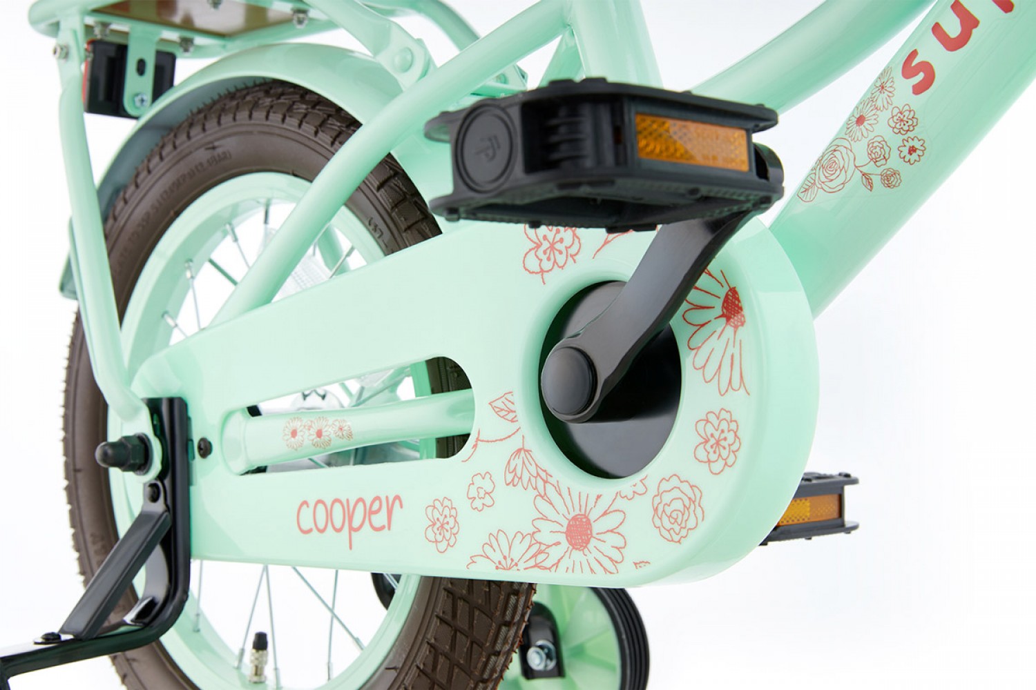 SuperSuper Cooper Bamboo Kinderfahrrad 14 Zoll Mädchen Pistaziengrün