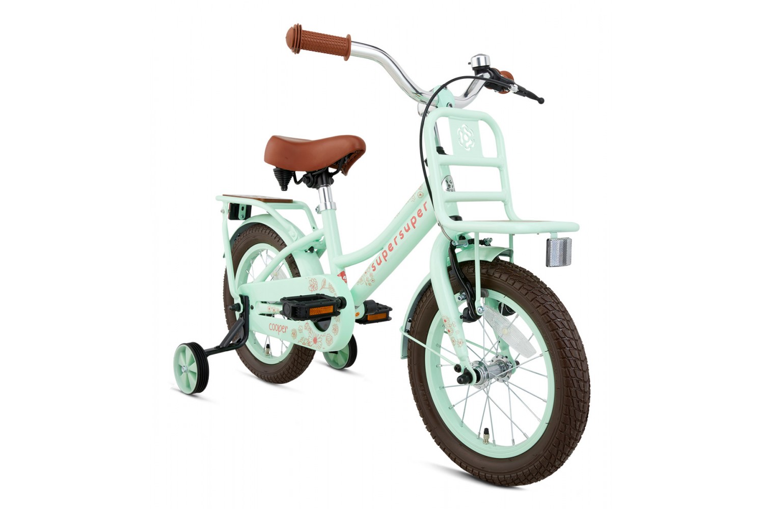 SuperSuper Cooper Bamboo Kinderfahrrad 14 Zoll Mädchen Pistaziengrün