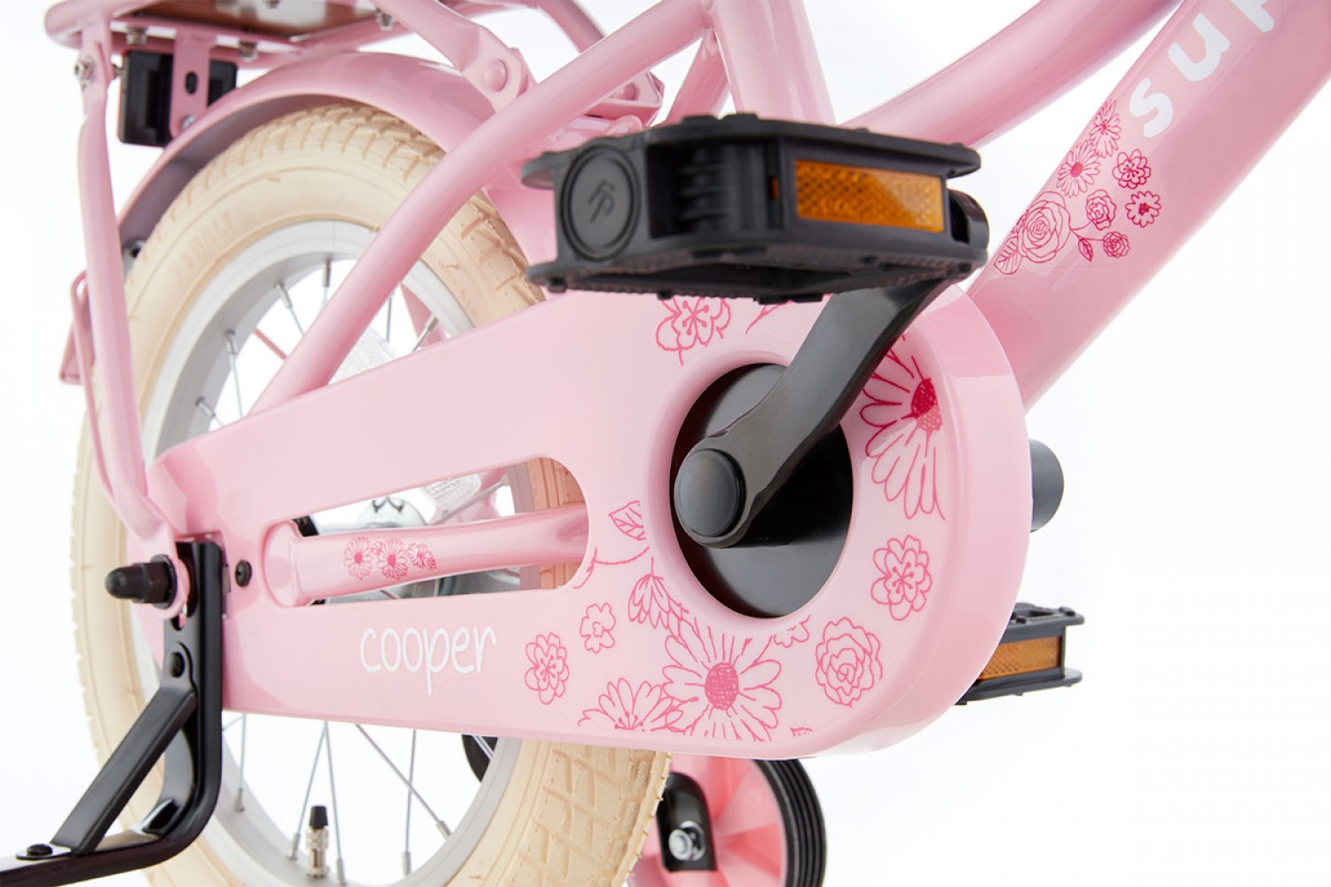 SuperSuper Cooper Bamboo Kinderfahrrad 14 Zoll Mädchen Rosa