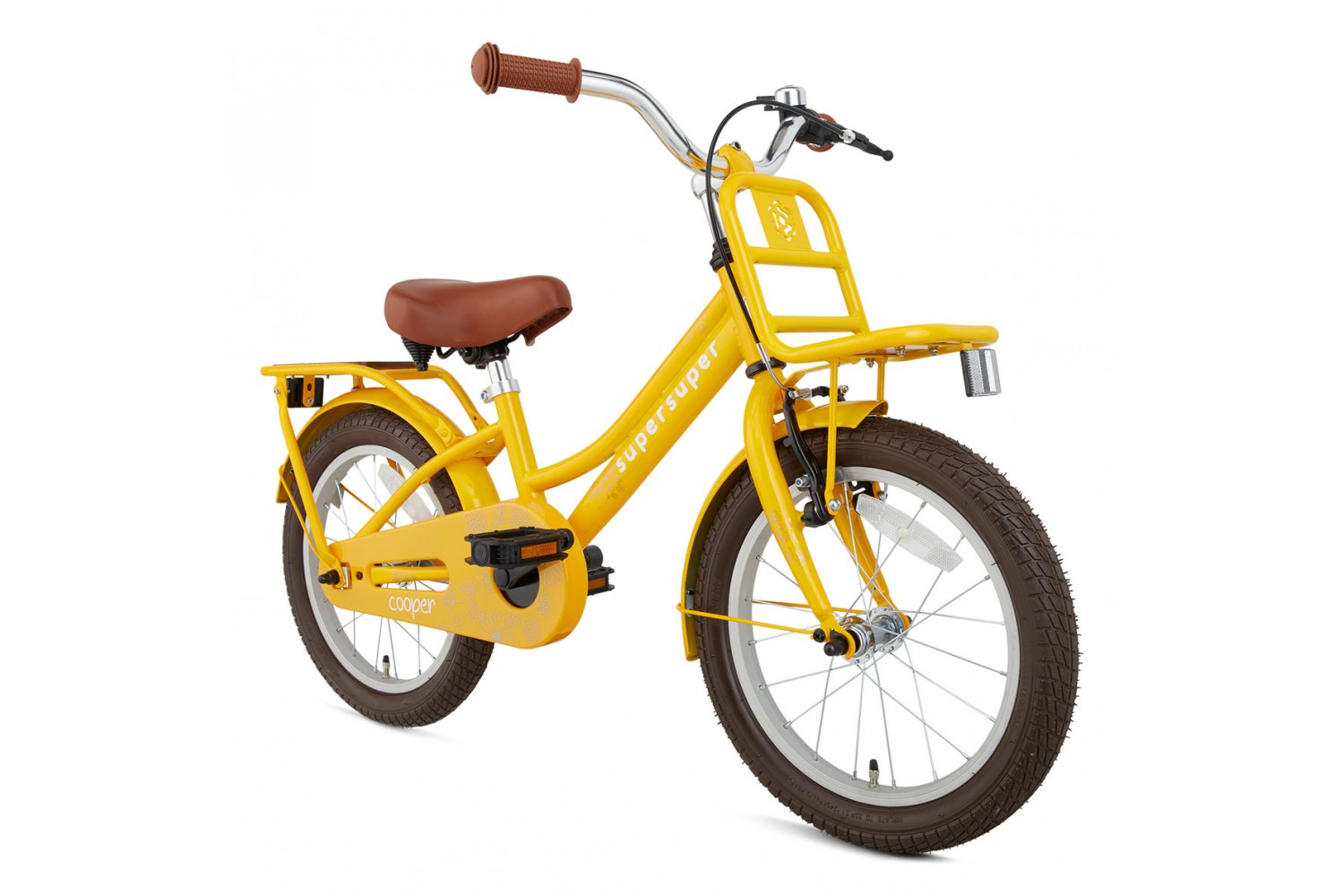 SuperSuper Cooper Bamboo Kinderfahrrad 16 Zoll Mädchen Gelb