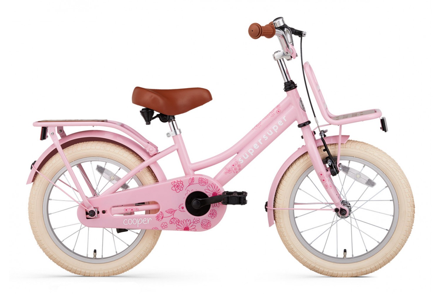 SuperSuper Cooper Bamboo Kinderfahrrad 16 Zoll Mädchen Rosa